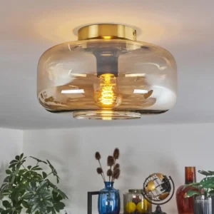 hofstein Boza Plafonnier Laiton, 1 lumière* Lampes En Verre
