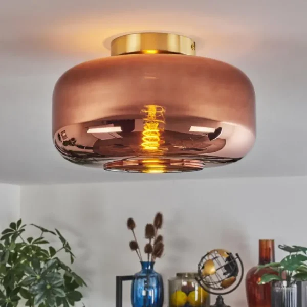 hofstein Boza Plafonnier Laiton, 1 lumière* Lampes En Verre