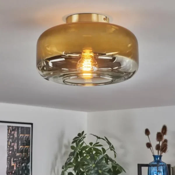 hofstein Boza Plafonnier Laiton, 1 lumière* Lampes En Verre