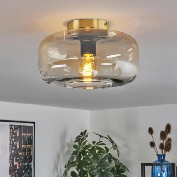 hofstein Boza Plafonnier Laiton, 1 lumière* Lampes En Verre