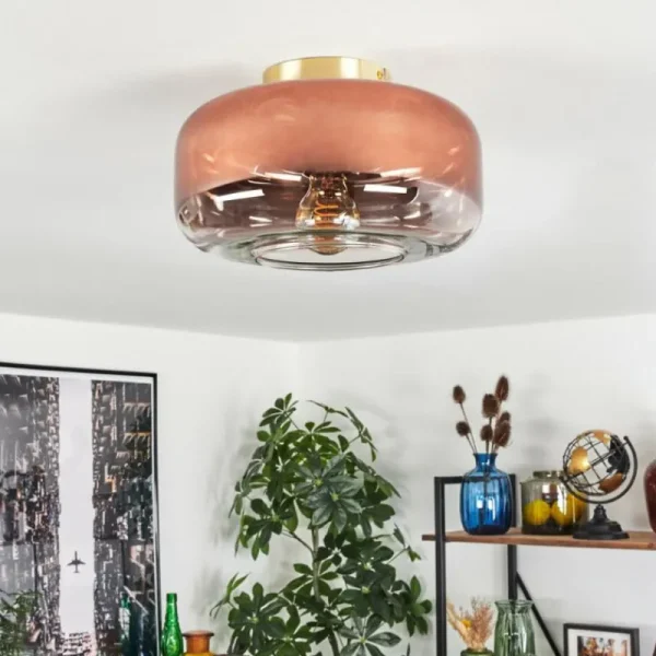 hofstein Boza Plafonnier Laiton, 1 lumière* Lampes En Verre