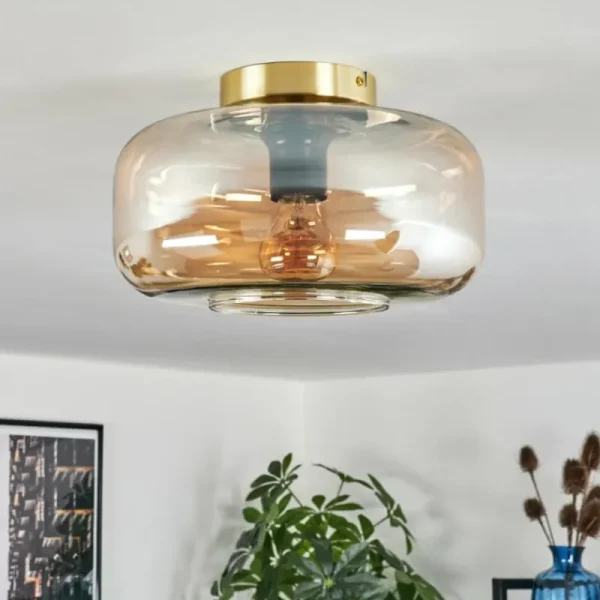 hofstein Boza Plafonnier Laiton, 1 lumière* Lampes En Verre