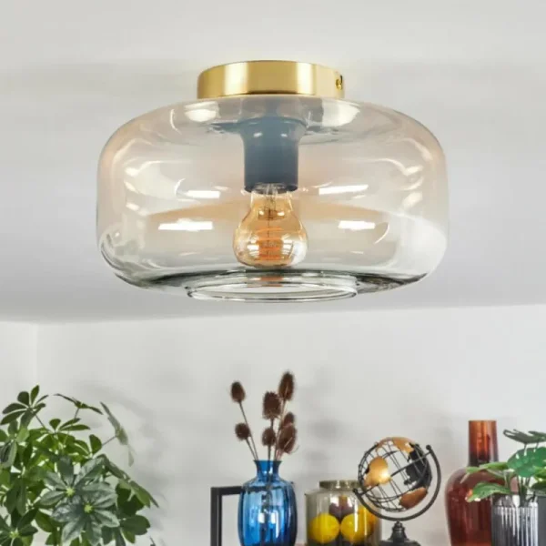 hofstein Boza Plafonnier Laiton, 1 lumière* Lampes En Verre