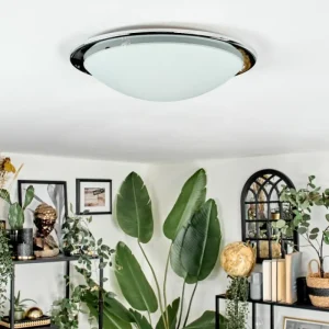 hofstein Brena Plafonnier Argenté, 2 lumières* Lampes En Verre