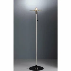 Luminaires Tecnolumen BST 23 Tecnolumen Lampadaire Nickel mat, Noir, 1 lumière* Lampes En Verre