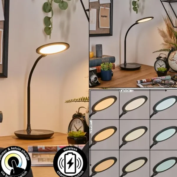 hofstein Buktrup Lampe de bureau, Lampe à poser LED Noir, 1 lumière* Lampes Modernes