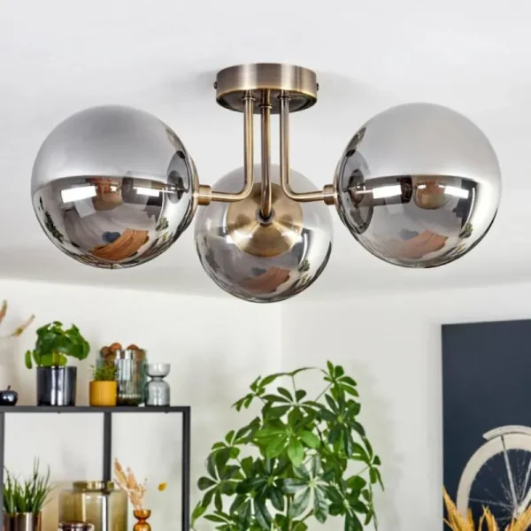 hofstein Cabalonga Plafonnier, Boule lumineuse Laiton, 3 lumières* Lampes Modernes