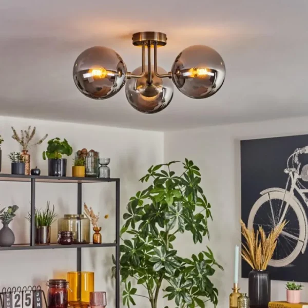 hofstein Cabalonga Plafonnier, Boule lumineuse Laiton, 3 lumières* Lampes Modernes