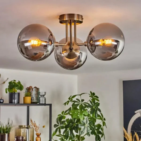 hofstein Cabalonga Plafonnier, Boule lumineuse Laiton, 3 lumières* Lampes Modernes