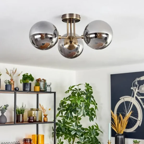 hofstein Cabalonga Plafonnier, Boule lumineuse Laiton, 3 lumières* Lampes Modernes