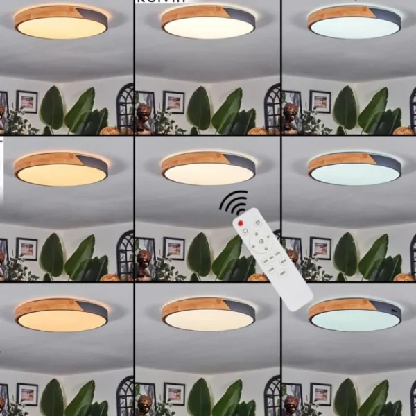 hofstein Cadaixo Plafonnier, Panel LED Blanc, 1 lumière, Télécommandes* Lampes Modernes