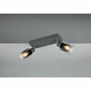 Luminaires Reality Cadiz Spot de plafond Anthracite, 2 lumières* Lampes En Verre