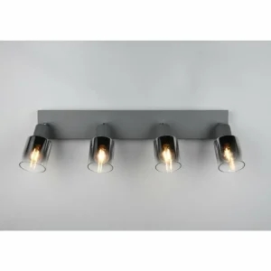 Luminaires Reality Cadiz Spot de plafond Anthracite, 4 lumières* Lampes En Verre