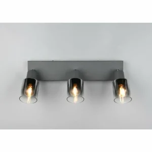 Luminaires Reality Cadiz Spot de plafond Anthracite, 3 lumières* Lampes En Verre