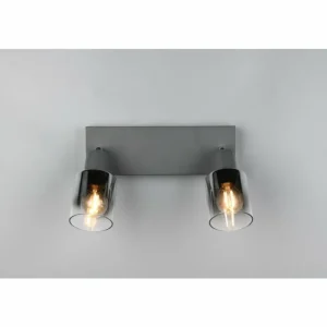 Luminaires Reality Cadiz Spot de plafond Anthracite, 2 lumières* Lampes En Verre