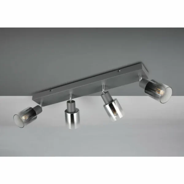 Luminaires Reality Cadiz Spot de plafond Anthracite, 4 lumières* Lampes En Verre