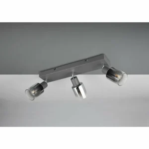 Luminaires Reality Cadiz Spot de plafond Anthracite, 3 lumières* Lampes En Verre