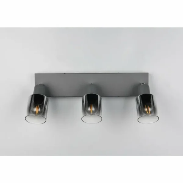 Luminaires Reality Cadiz Spot de plafond Anthracite, 3 lumières* Lampes En Verre