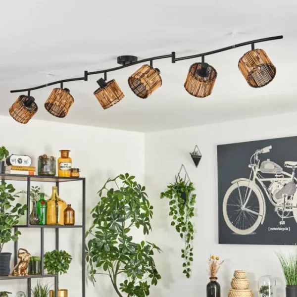 hofstein Cando Plafonnier Noir, 6 lumières* Lampes Modernes