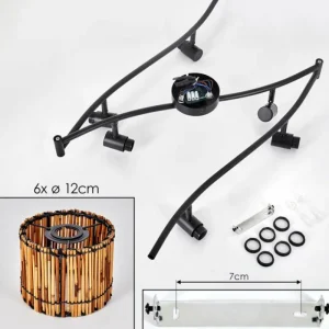 hofstein Cando Plafonnier Noir, 6 lumières* Lampes Modernes