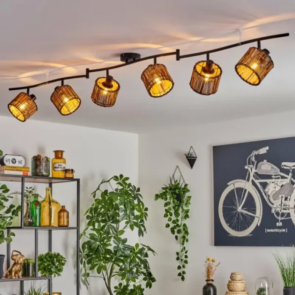 hofstein Cando Plafonnier Noir, 6 lumières* Lampes Modernes