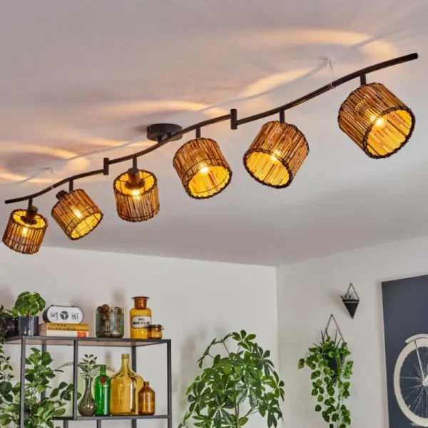 hofstein Cando Plafonnier Noir, 6 lumières* Lampes Modernes