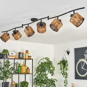 hofstein Cando Plafonnier Noir, 6 lumières* Lampes Modernes