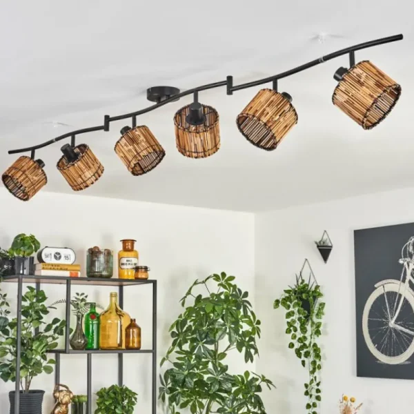 hofstein Cando Plafonnier Noir, 6 lumières* Lampes Modernes