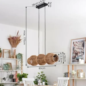 hofstein Cardeira Suspension, Suspension Noir, 3 lumières* Lampes Modernes