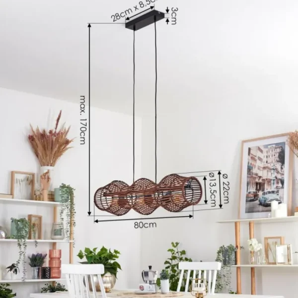 hofstein Cardeira Suspension, Suspension Noir, 3 lumières* Lampes Modernes