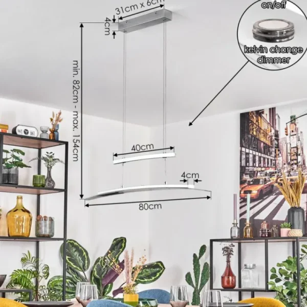hofstein Casalino Suspension, Suspension LED Chrome, 1 lumière* Lampes En Verre