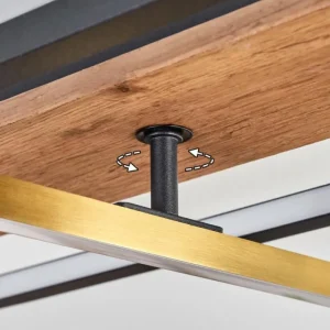 hofstein Cascada Plafonnier LED Laiton, Écru, Noir, 1 lumière* Lampes Modernes