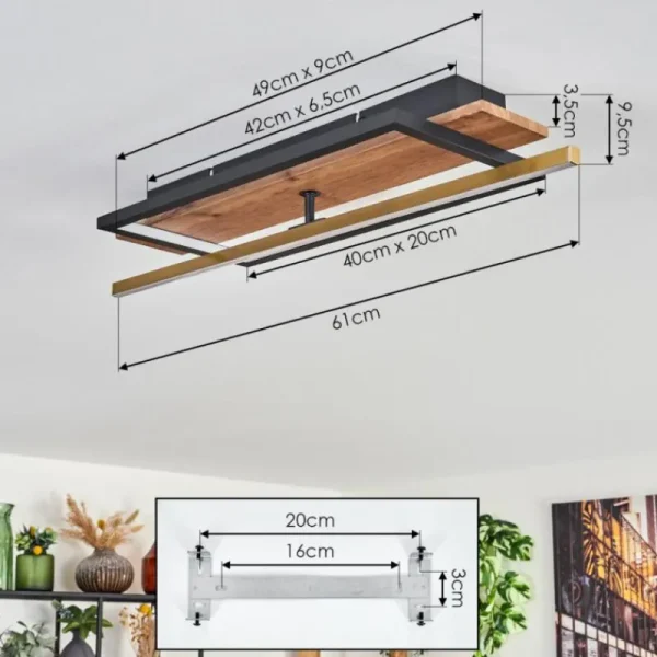 hofstein Cascada Plafonnier LED Laiton, Écru, Noir, 1 lumière* Lampes Modernes