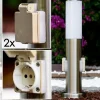 hofstein Caserta Borne lumineuse, Lampadaire, Eclairage de chemin Acier inoxydable, 1 lumière* Lampes Modernes