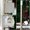 hofstein Caserta Lampadaire, Eclairage de chemin Acier inoxydable, 1 lumière* Lampes Modernes