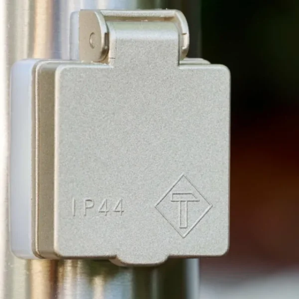hofstein Caserta Lampadaire, Eclairage de chemin Acier inoxydable, 1 lumière* Lampes Modernes