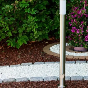 hofstein Caserta Lampadaire, Eclairage de chemin Acier inoxydable, 1 lumière* Lampes Modernes