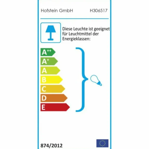 hofstein Caserta Lampadaire, Eclairage de chemin Acier inoxydable, 1 lumière* Lampes Modernes