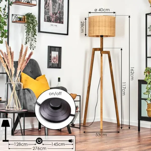 hofstein Cavaca Lampadaire, Liseuse Écru, 1 lumière* Lampes Modernes