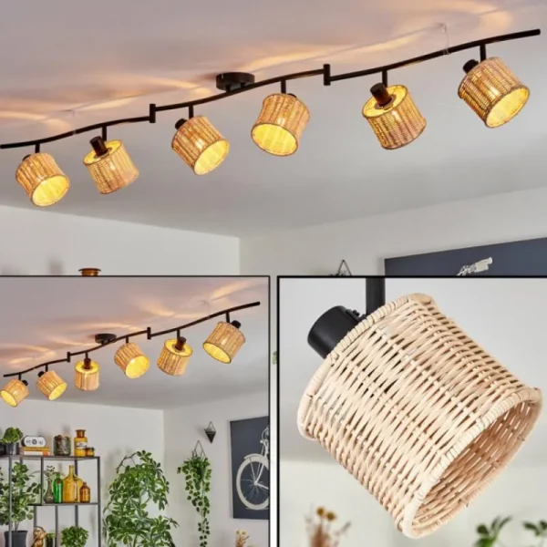 hofstein Cavaca Plafonnier Noir, 6 lumières* Lampes Modernes