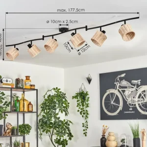hofstein Cavaca Plafonnier Noir, 6 lumières* Lampes Modernes