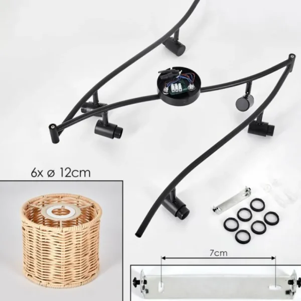 hofstein Cavaca Plafonnier Noir, 6 lumières* Lampes Modernes