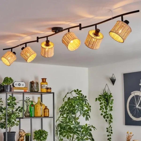 hofstein Cavaca Plafonnier Noir, 6 lumières* Lampes Modernes