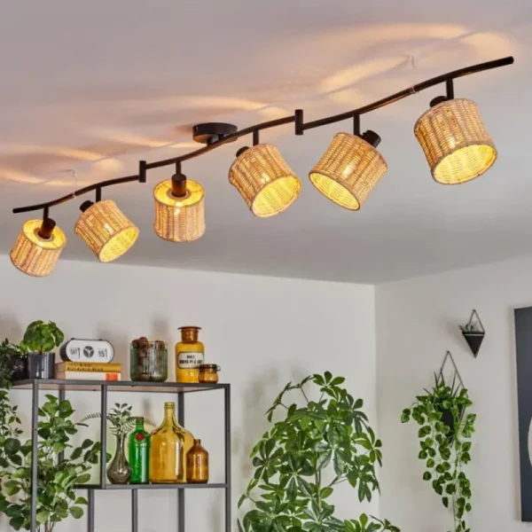 hofstein Cavaca Plafonnier Noir, 6 lumières* Lampes Modernes