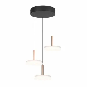 Luminaires Trio Celeste Suspension LED Brun, 1 lumière* Lampes En Verre