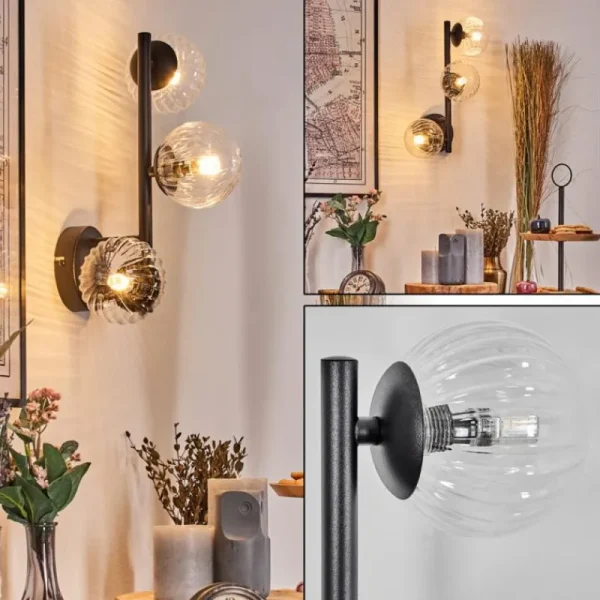 hofstein Chehalis Boule lumineuse, Applique murale Clair, 3 lumières* Lampes Modernes
