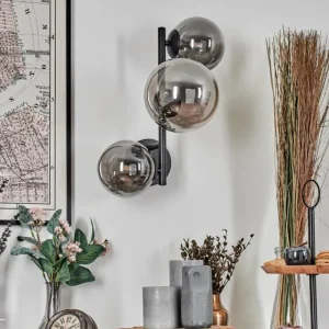 hofstein Chehalis Boule lumineuse, Applique murale 23 cm Fumé, 3 lumières* Lampes Modernes