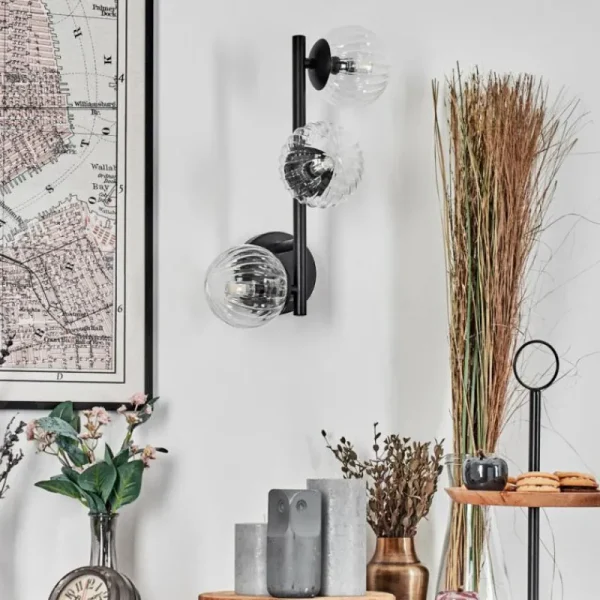 hofstein Chehalis Boule lumineuse, Applique murale Clair, 3 lumières* Lampes Modernes