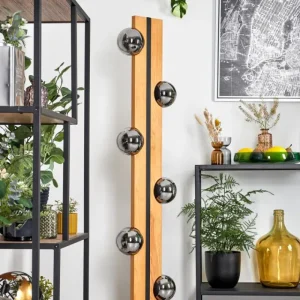 hofstein Chehalis Boule lumineuse, Lampadaire Écru, Noir, 6 lumières* Lampes Modernes