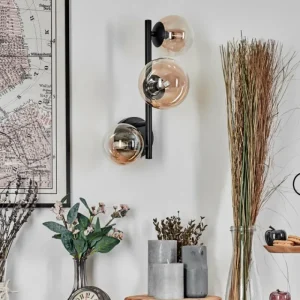hofstein Chehalis Boule lumineuse, Applique murale 23 cm Ambre, Clair, 3 lumières* Lampes En Verre